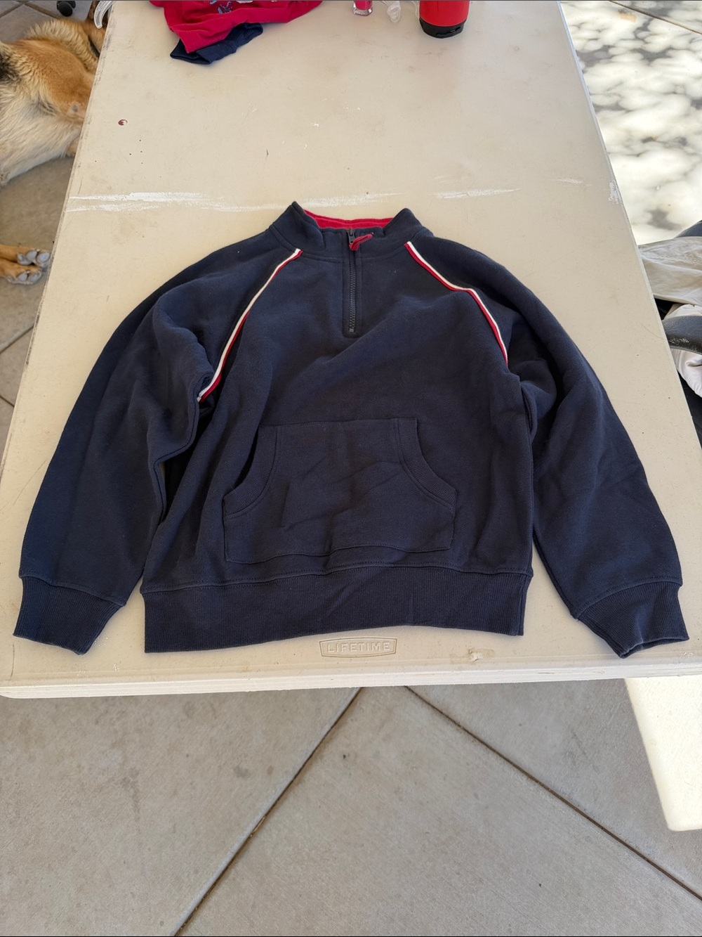 NWT Gymboree Navy Pullover Sweatshirt with Red and White Piping